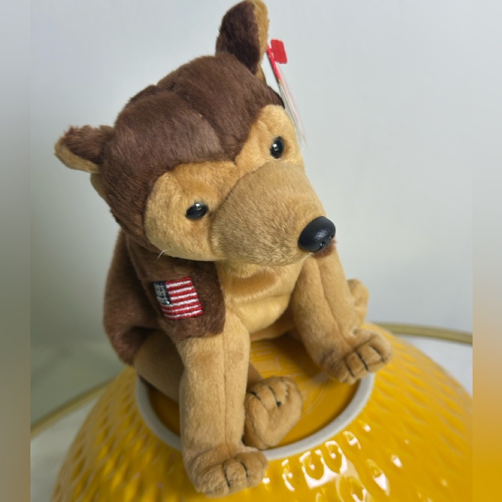 TY BEANIE BABY 9/11 TRIBUTE "COURAGE" THE DOG NYPD NYFD 2001 NWT